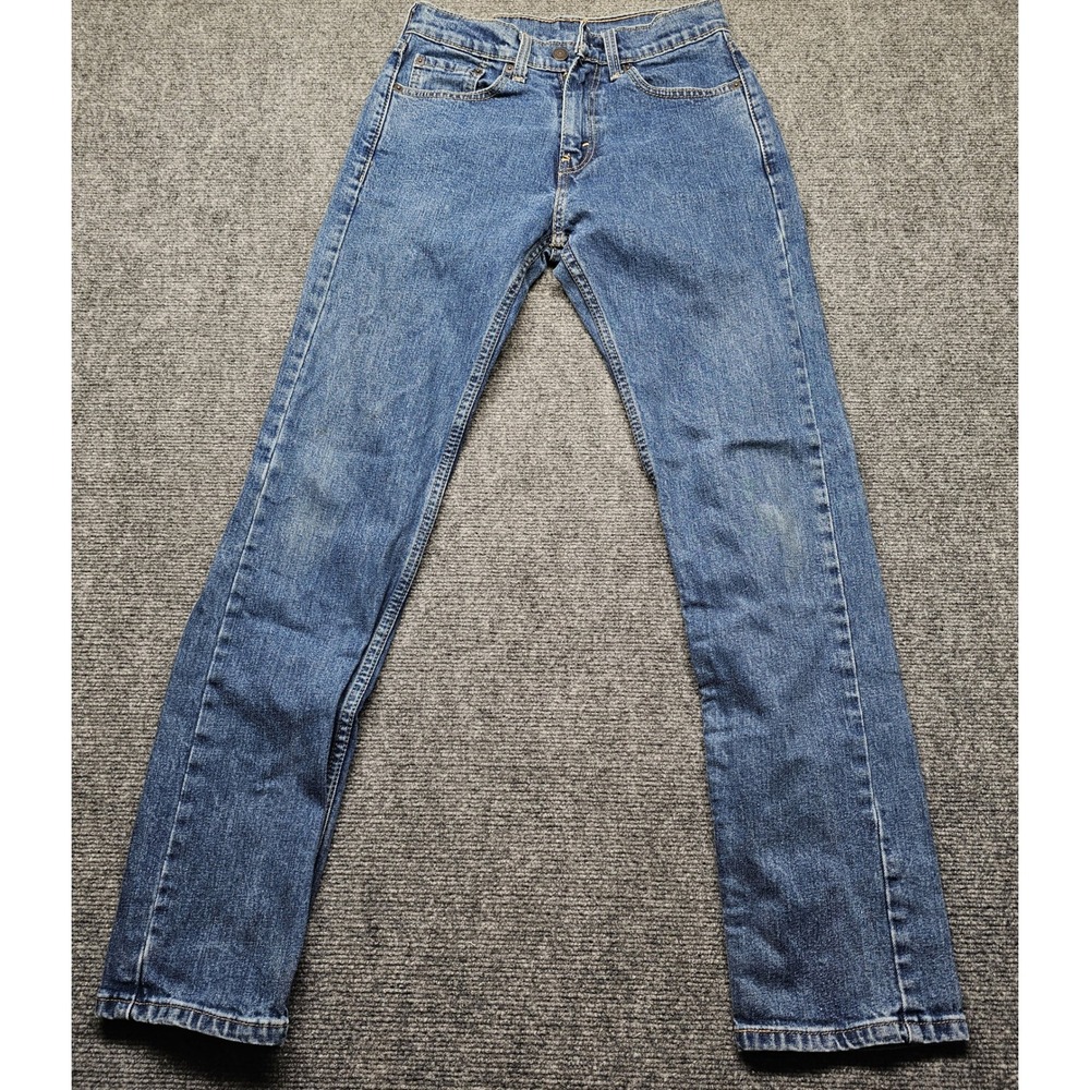 Levis 505 Regular Fit Straight Leg Blue Denim Jeans W28 L32 Medium Wash